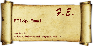 Fülöp Emmi névjegykártya